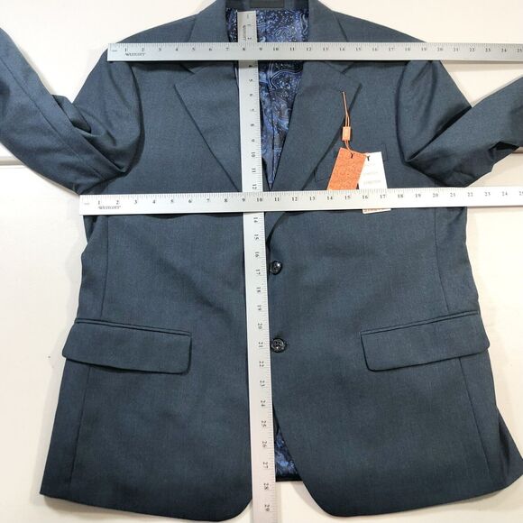 Tallia Men's Classic-Fit Stretch Wool Suit Separate Jacket Dark Teal 42S - Picture 8 of 9